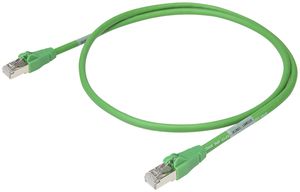 Patchkabel RJ45 WAGO 756-1250, Kat.6A S/FTP, Axialentriegelung, LSZH, grün, 0.5m