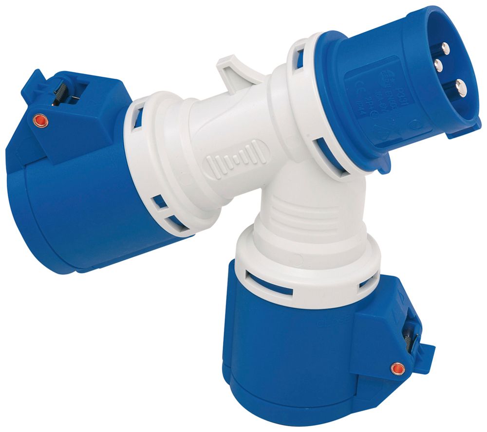 Distributeur en croix Brennenstuhl 1×fiche CEE16/3 2×prise CEE16/3 IP44