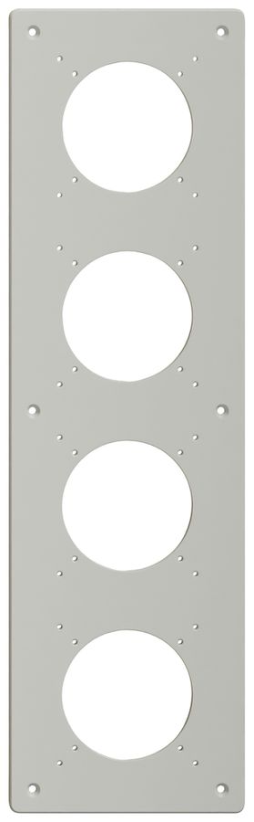 Montageplatte Feller NEVO SNAPFIX® 4×1 Ø69mm 125×425mm grau