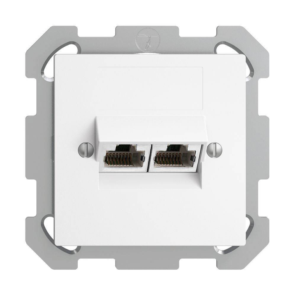 UP-Dose 2×RJ45/s 8P getr. EDIZIOdue weiss ITplus
