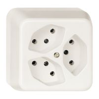 AP-Steckdose FH 3×T13 weiss