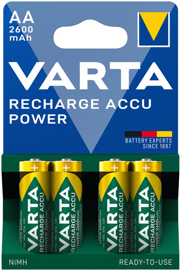 Accu VARTA Ready To Use NiMH HR6/AA, 2.6Ah blister a 4 pezzi