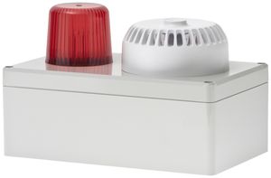 Blitzleuchte Hugentobler Typ 110 mit Sirene 230VAC 15Ws rot