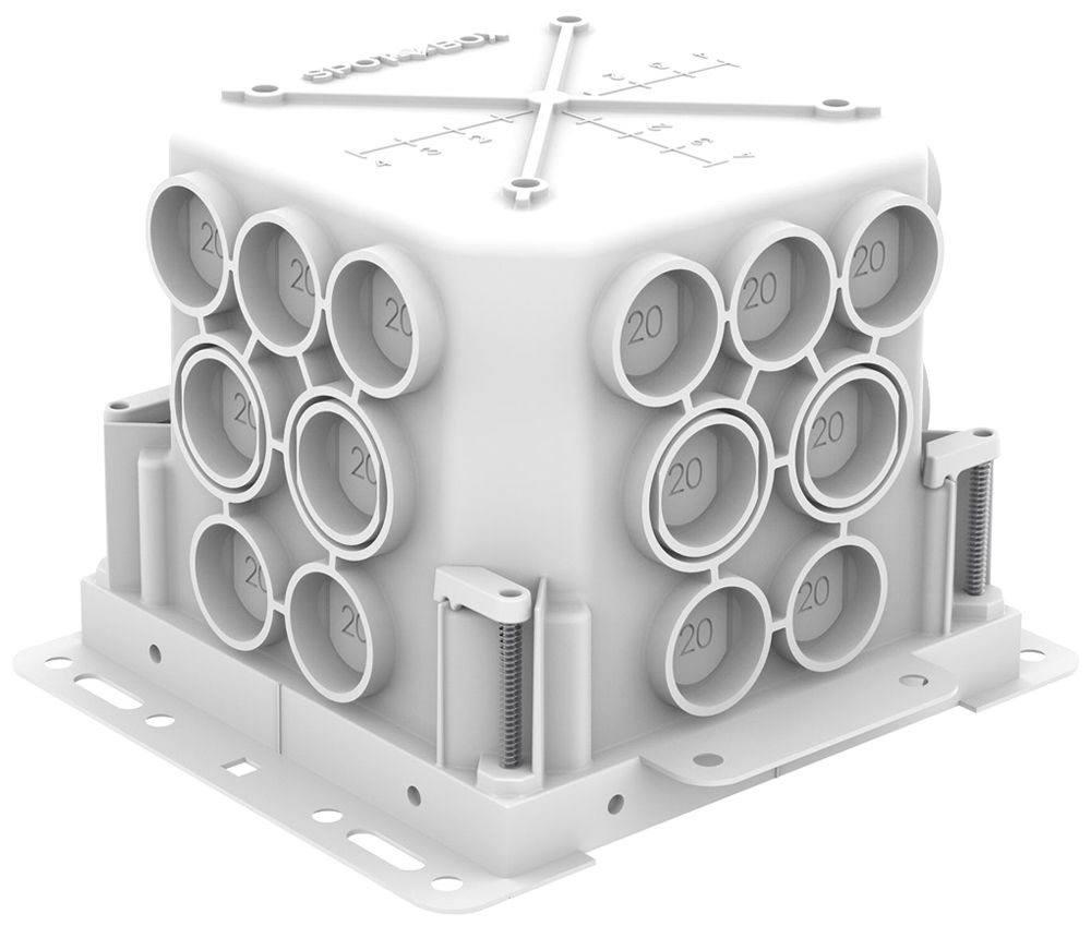 Scatola di derivazione INC Spotbox Conexa 100H Set 115×115×100mm bianco