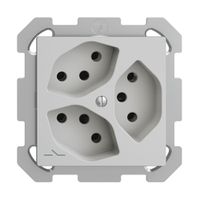 UP-Steckdose EDIZIOdue 3×T13 1×S hellgrau