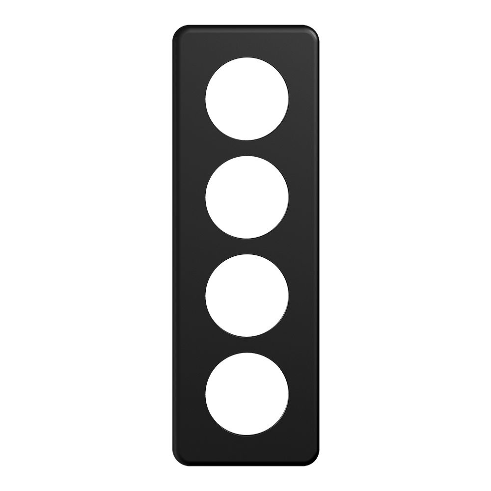 Abdeckplatte STANDARDdue 4×1 schwarz 4×Ø50