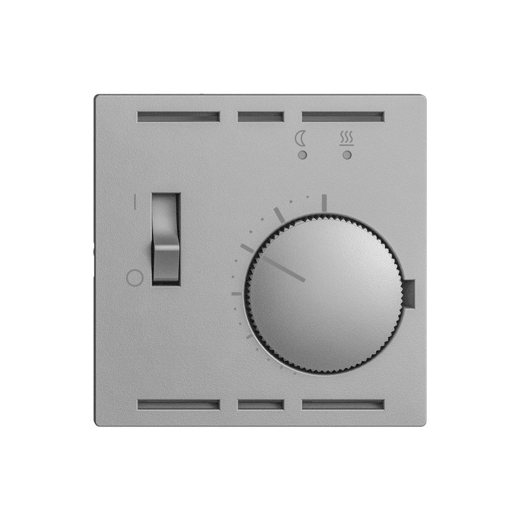 Frontset EDIZIOdue silver 60×60mm für Raumthermost. mit Fühler