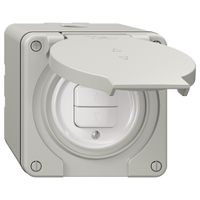 NAP-Storentaster NEVO, 1-Kanal, Anbauhöhe 65 mm, 87×87 mm, lichtgrau