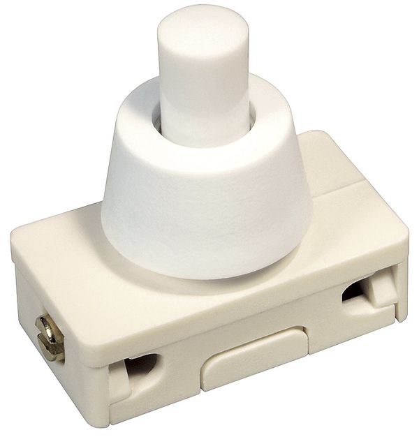 Interruttore a pulsante INS ELBRO, 2A/250V 1L, bianco