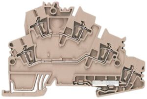 Borne multi-étage Weidmüller ZDKPE connexion à ressort 2.5mm² 2 étages beige
