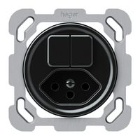 UP-Kombination origin 2×Tasten 2CO+T13 1P 0<1 10A 230V 77×77mm schwarz