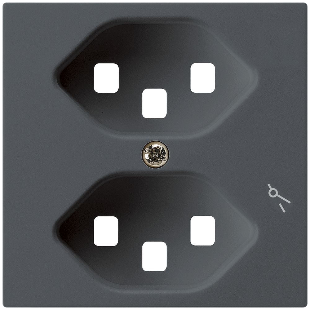 Frontplatte zu Steckdose Hager kallysto 2×T23 1×S H anthrazit