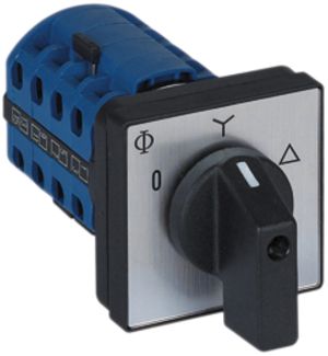 EB-Drehschalter K&N, 40A/660V 3L, Griff sz, 64×64mm, Ø 9mm, "0-Y-∆"