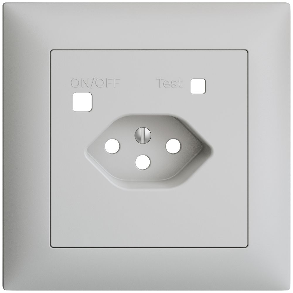 Frontset EDIZIOdue zu FI-Steckdose FMI, T13, hellgrau