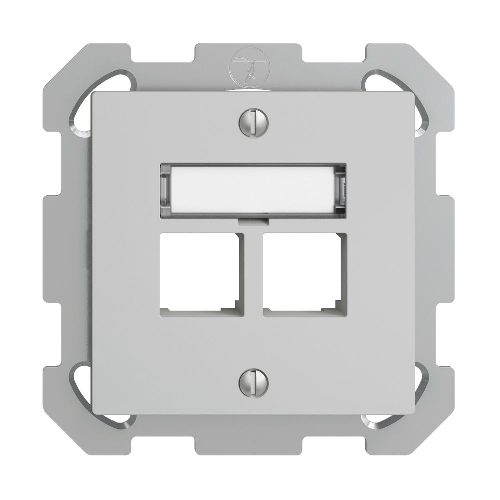 UP-Montageset S-One EDIZIOdue FM für 2×RJ45 gerade, hellgrau