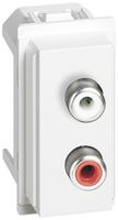 Audio-Anschlussdose Living Now 2×RCA rot/weiss 1 Modul weiss