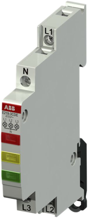 Avvisatore luminoso AMD ABB LED rosso/giallo/verde, 415/230VAC, E219-3CDE