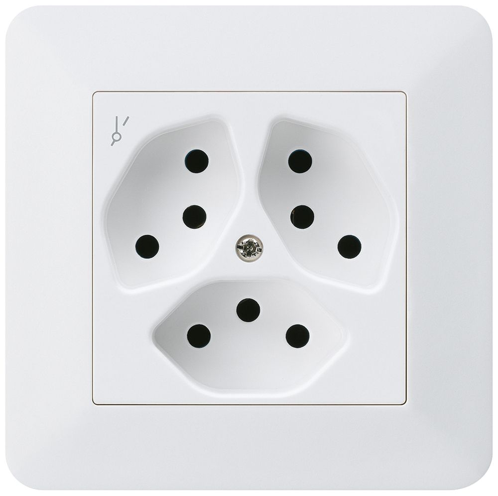 UP-Steckdose kallysto.trend 3×T13/1S weiss