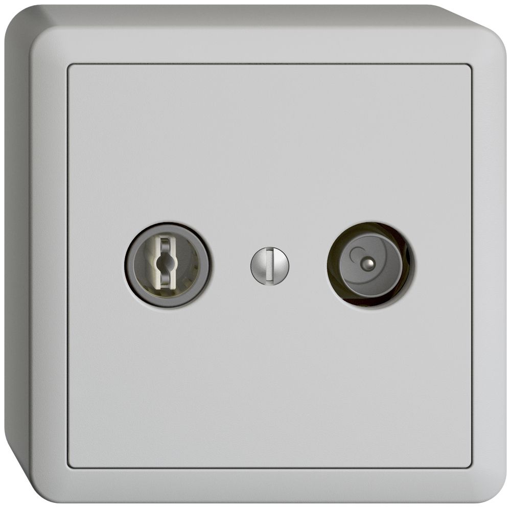 AP-TV-R-Dose EDIZIOdue 4dB hellgrau Breitbanddose 5…2000MHz, FX39