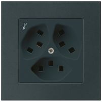 UP-Steckdose Hager kallysto.pro 3×T23 1×S C schwarz