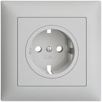 Kit de montage EDIZIOdue FMI pour prise SCHUKO, 88×88 mm gris clair