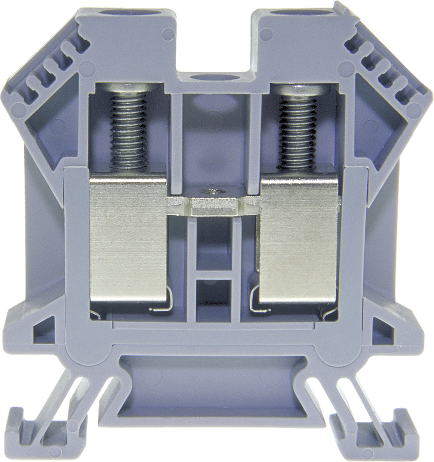 Borne de passage joignable Woertz Ex 6…16mm² 76A 1000V vis 2×1 rail DIN 35mm gr