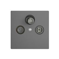 Stichdose SAT/TV/R DB53 EDIZIOdue dunkelgrau, mit SAT-F-Anschluss