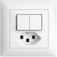 Combinaison ENC 2×A-R/1L+T23 blanc 16A EDIZIOdue