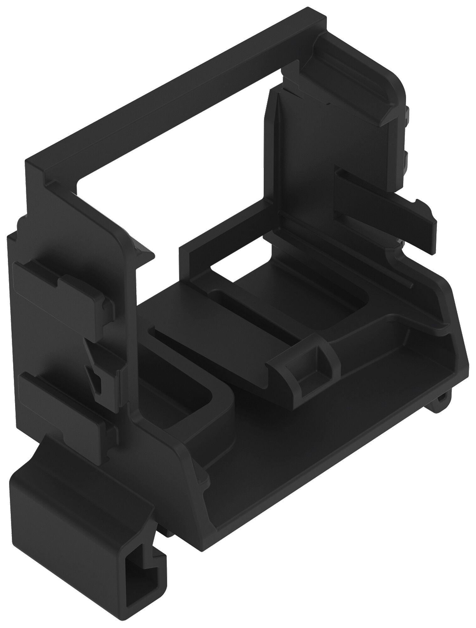 Befestigungsadapter WAGO 221 ohne Zugentlastung 10L×4mm² TH35 schwarz