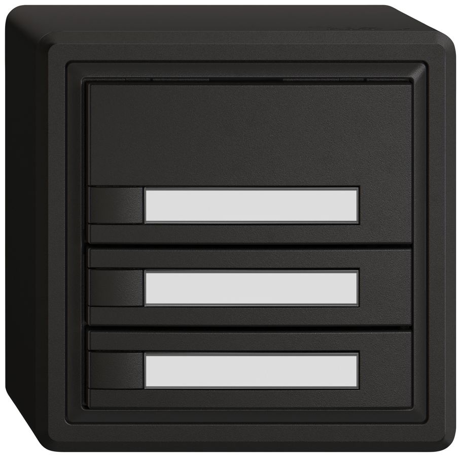 AP-Universaltaster EDIZIO.liv UNI SNAPFIX® o.LED 3× 1-Tbed.Pap.sz