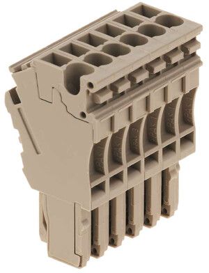 Fiche Weidmüller ZP 2.5/1AN/QV/6 connexion à ressort 2.5mm² 6L beige