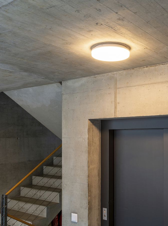 LED-Decken-/Wandleuchte FLAT HF, 18W, 230V, 1900lm, 3000K, Ø278mm, IP54, weiss