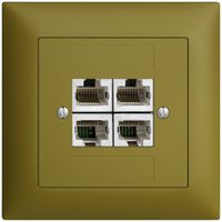 UP-Dose 4×RJ45/s 4P getr. EDIZIOdue olive ITplus