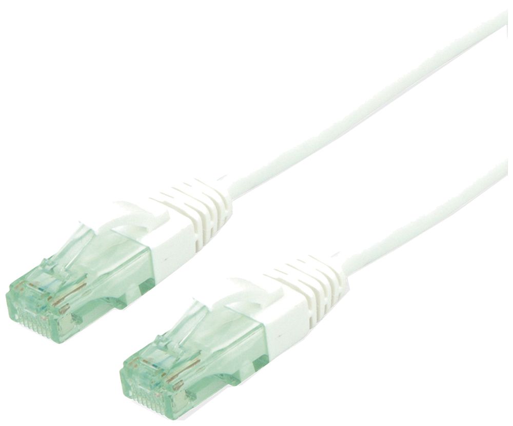 Patchkabel RJ45 ROLINE RM Kat.6A U/UTP AWG26 TPE weiss 0.3m