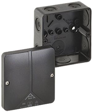 Boîte dérivation AP Abox-i 040 vide, 93×93×55mm, noir