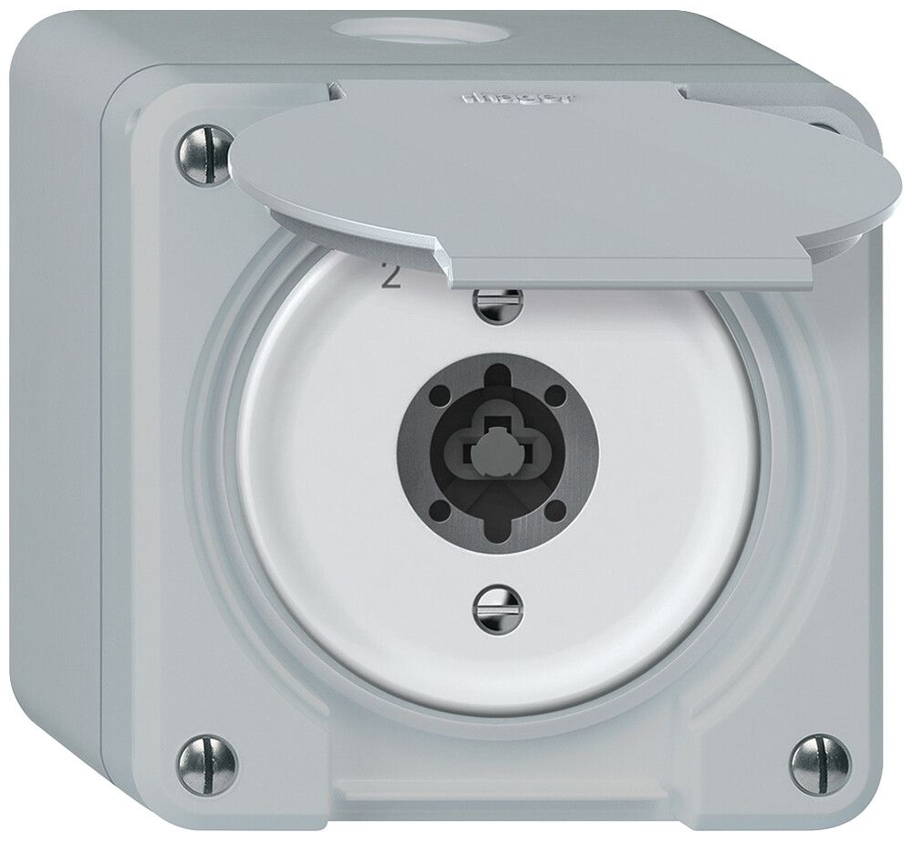 AP-Schlüsselschwenktaster robusto 1P 2NO 2CO 20A 250V 86×86mm grau