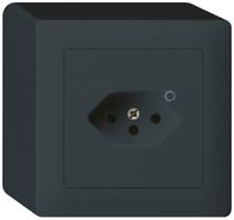 Prise AP Hager kallysto 1×T13 illuminé Q noir