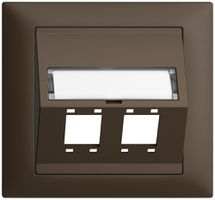 EB-Montageset EDIZIOdue FKE Schrägauslass 2×R&M Kat.5e/6/LC spezial, coffee