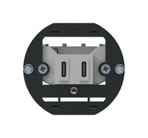 USB-Ladesteckdose Hager C-C 20W 5V aluminium