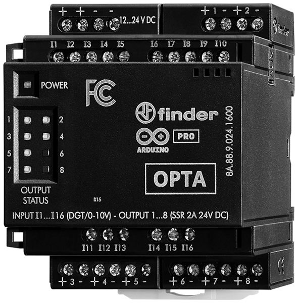 REG-IN-/OUT-Modul SPS FINDER 8A.88 OPTA Codesys 12…24VDC DC 16×DI 8 16×AI 8×AO