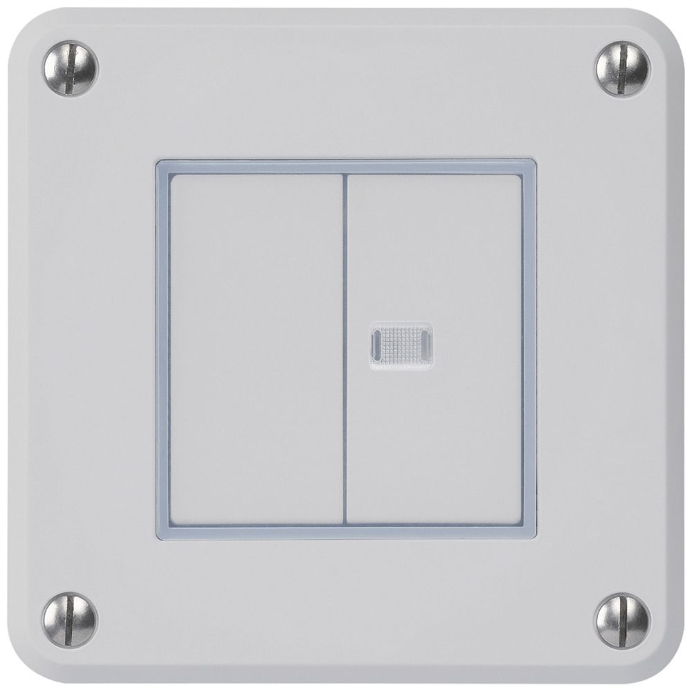 Interruttore INC robusto IP55 schema 3/pulsante 1×illuminato grigio combinazione