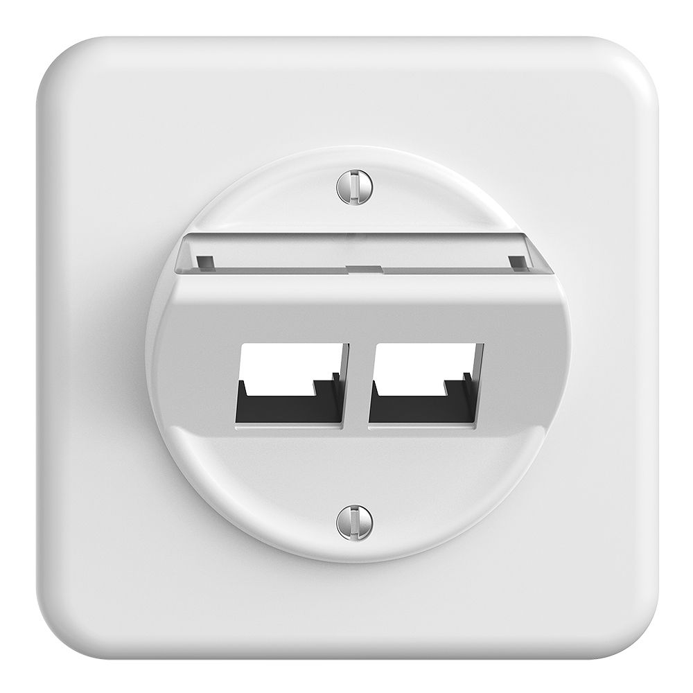 Kit di montaggio INC S-One STANDARDdue QMI per 2×RJ45 obliquo, bianco