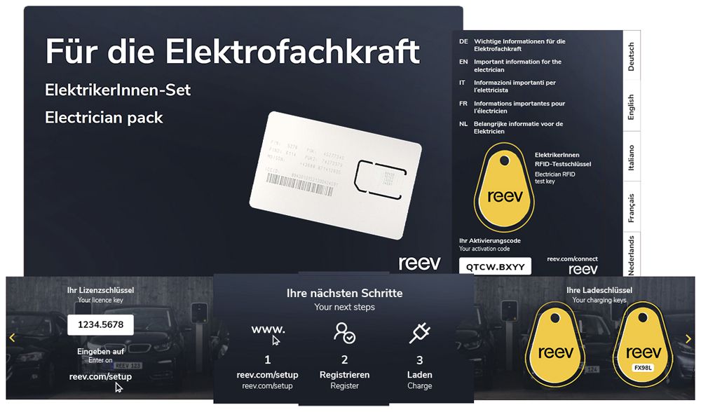 Einrichtungs-Set reev Connect REEVCNSET01 mit SIM 2×Code 2×RFID