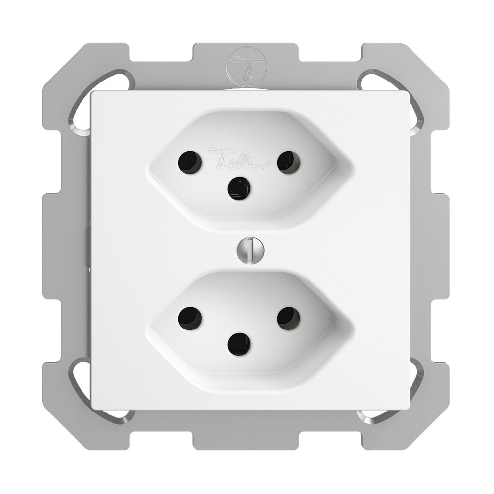Prise ENC EDIZIOdue 2×T13 blanc avec shutter
