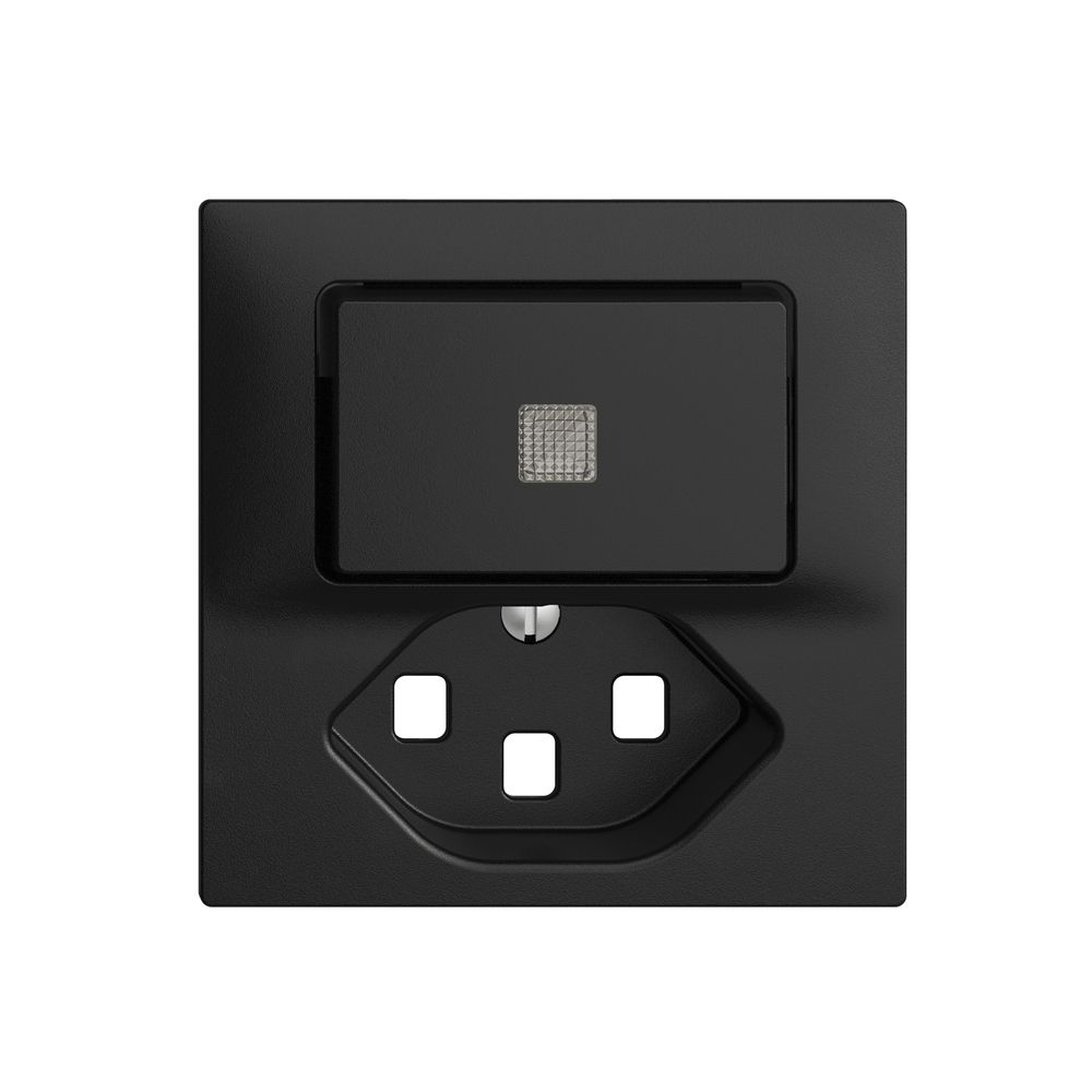 Frontset 60×60mm EDIZIOdue schwarz T23 mit Linse für Kleinkombi