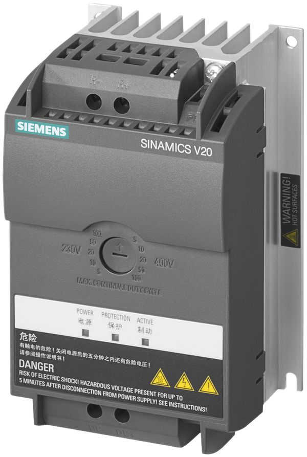 Module de freinage Siemens pour SINAMICS V20, 5…100% 2.75kW 200…240/380…480V
