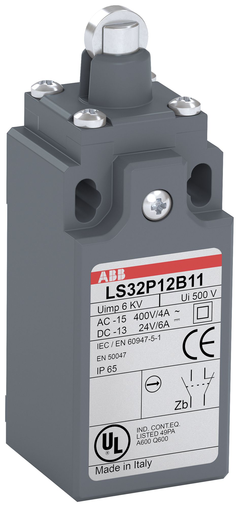 Interrupteur de position ABB LS3 boulon de pression à galet acier UL-V0 M16