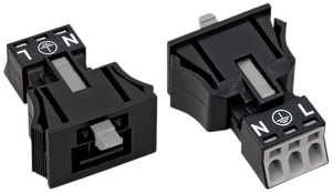 Stecker WAGO 3L 0.25…1.5mm² schwarz Codierung A 16A 250V Snap-In