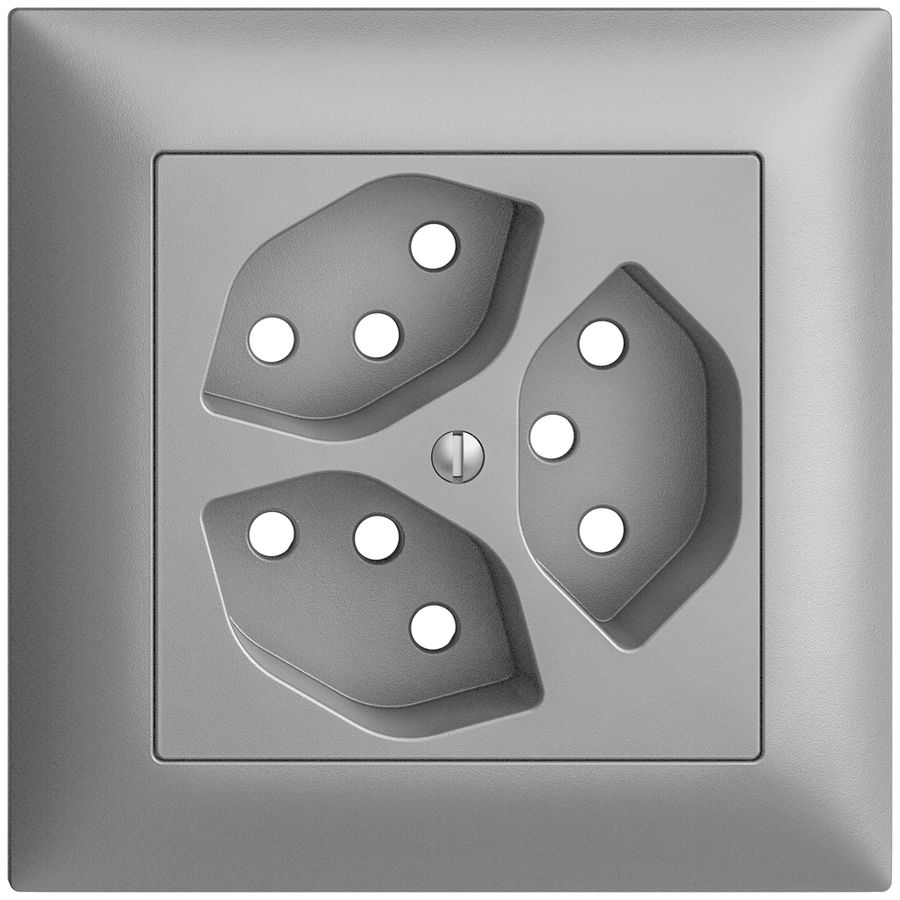 Kit frontal EDIZIOdue silver 88×88mm 3×T13