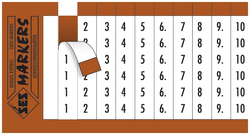 Bezeichnungskarte SES 1…33 weiss/schwarz